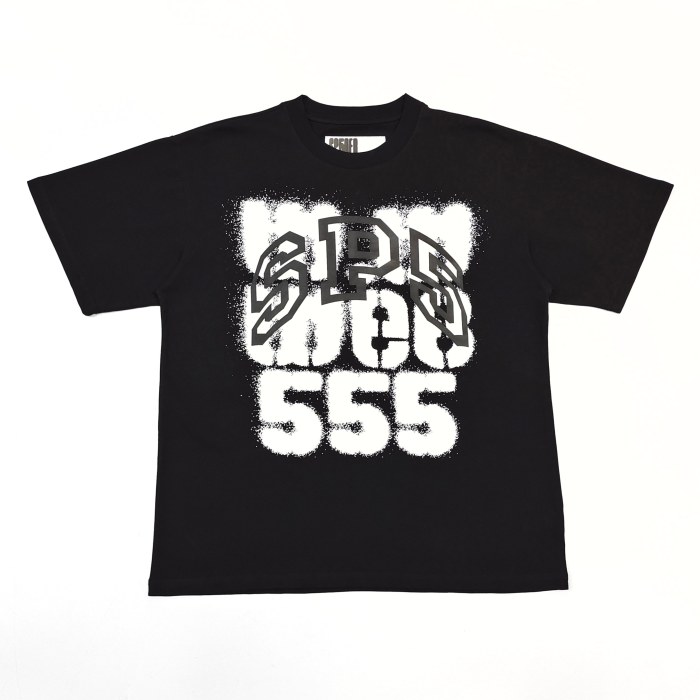[Big & Tall for weights up to 220 lbs]1:1 quality version Black Layered with White Letter Print Tee 28620255