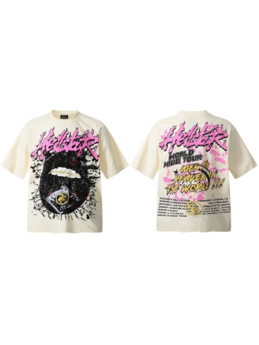 Gold Tooth Dark Flame Lip Print Washed Tee 29090182