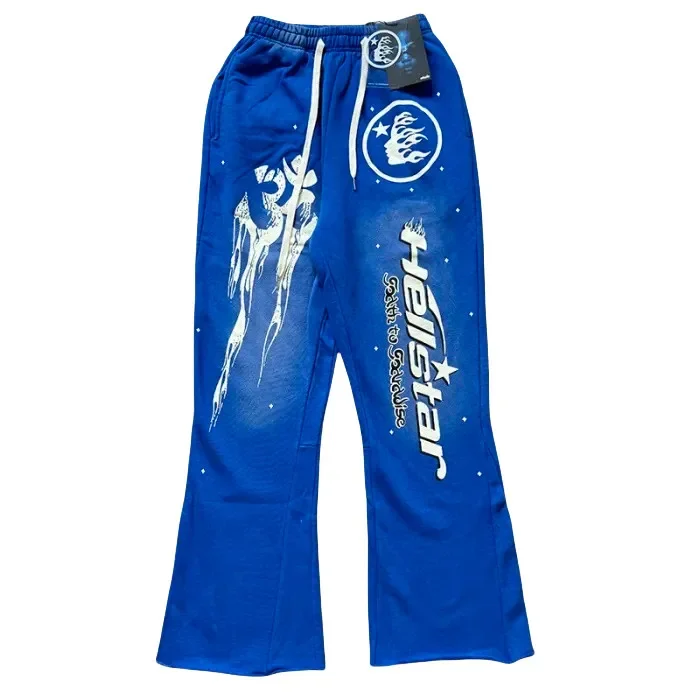 Full Star Creative Letter Logo Washed Version Hoodie & Pants Set 2 colors