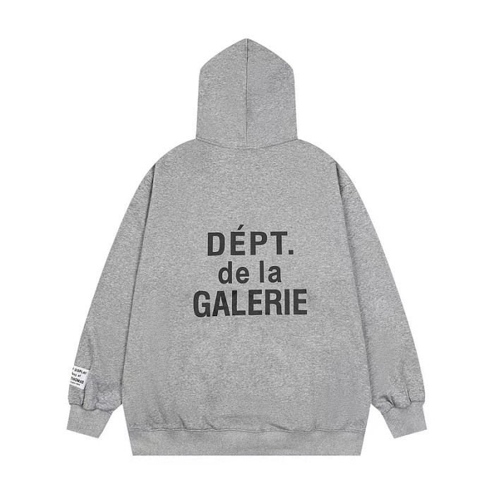Front and back French letter print zipper hoodie 2 colors