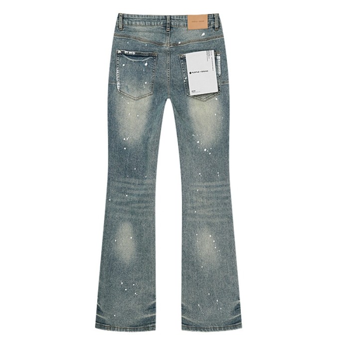 1:1 quality version Classic Logo Ripped White Dot Micro Flare Jeans 28884587