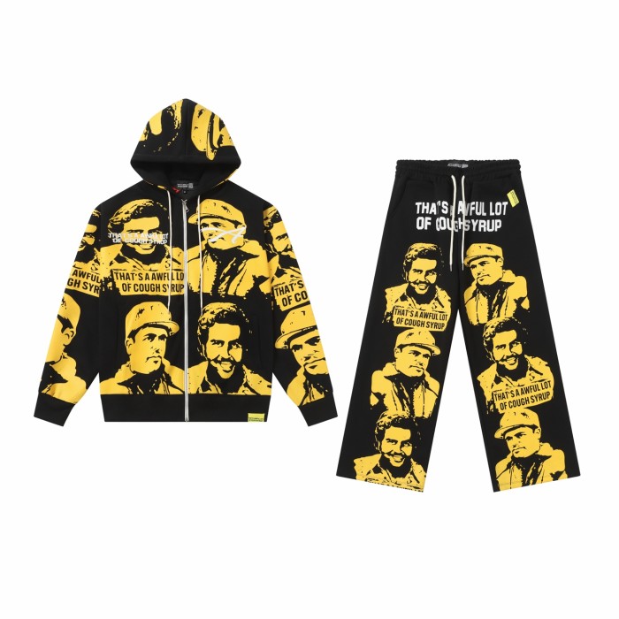 Gangster Figure All Over Print Hoodie & Pants Set 5 colors 29035414