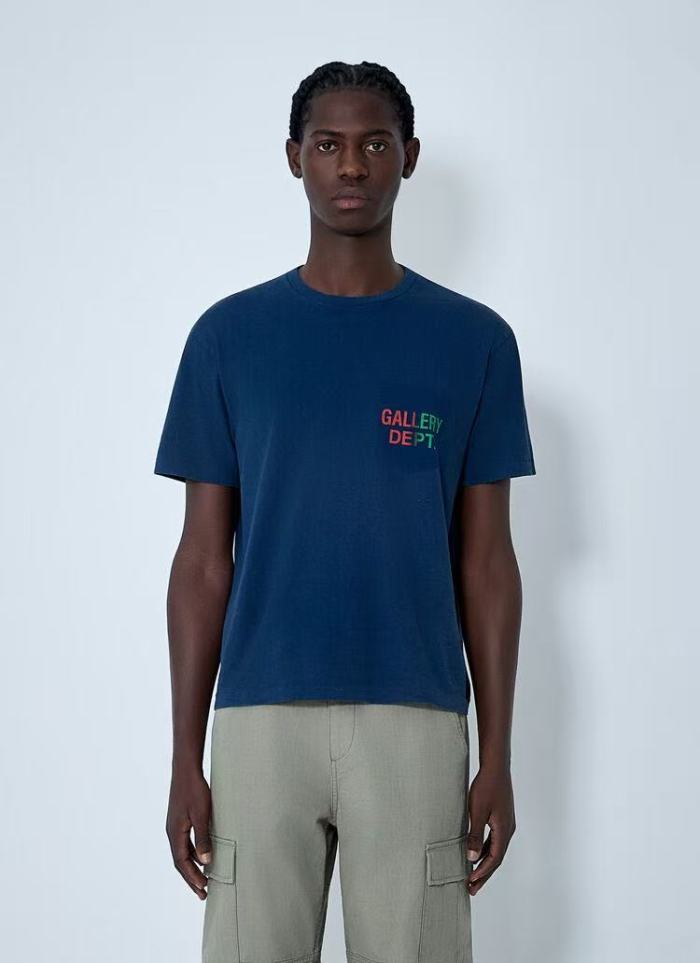 [Big & Tall for weights up to 260 lbs]1:1 quality version Fake Pocket Gradient Letter Print Tee 28971600