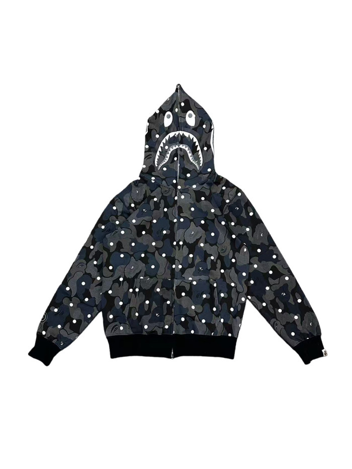 1:1 quality version Polka Dot Shark Zipper Hoodie 28690385