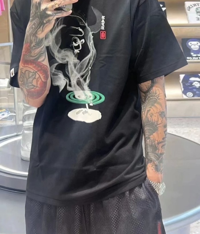 1:1 quality version Mosquito Coil Circle Ape Head Print Tee 2 colors 	 28694942
