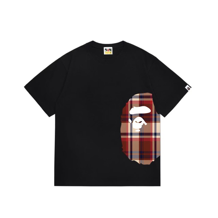 Classic plaid head short sleeved shirt on the side T-shirt 2 colors 29053500