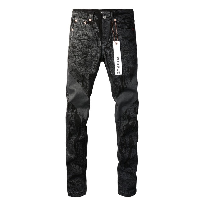 1:1 quality version Black Layered Floral Jeans