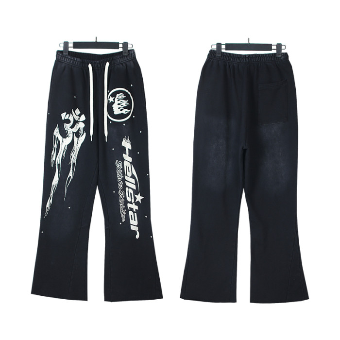 Full Star Creative Letter Logo Washed Version Hoodie & Pants Set 2 colors