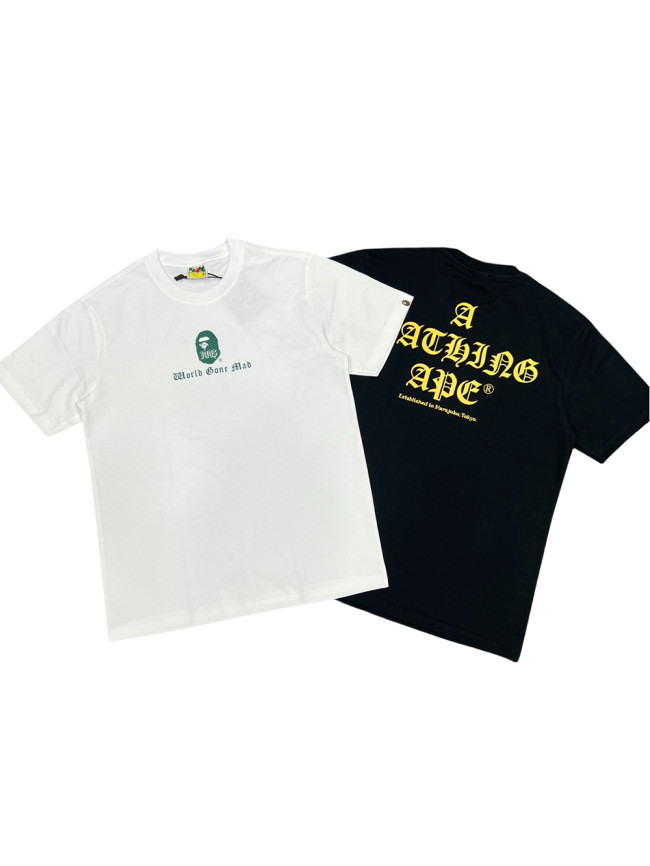 1:1 quality version 28216586 Sanskrit letter printed color-blocking Tee 2 colors