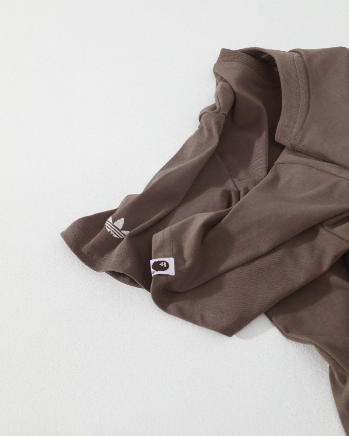 1:1 quality version adidas Originals Ape Head Trefoil Logo Print Brown T-shirt 29060613