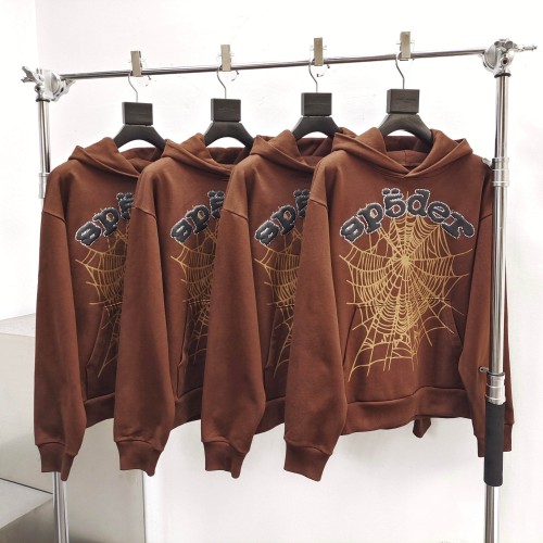 [Big & Tall for weights up to 220 lbs]1:1 quality version Rhinestone Black Letter V2 Brown Hoodie & Pants Set 28893165