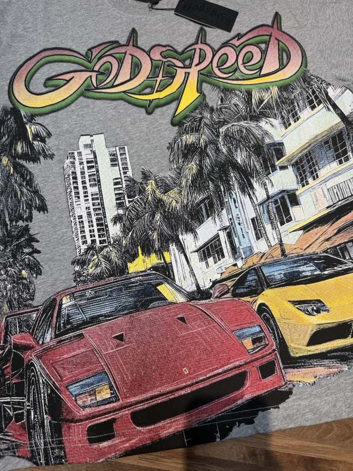 Miami sports car G logo gray short-sleeved T-shirt 29047413