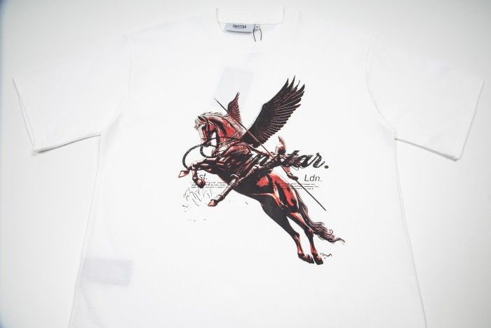 Trapstar Streetwear Tee with Red Pegasus & Script Logo Print T-Shirt 2 colors 29069438