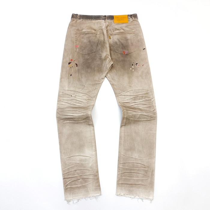 [Big & Tall for weights up to 260 lbs]1:1 quality version Slashed and frayed dirty hand-painted ink dot jeans