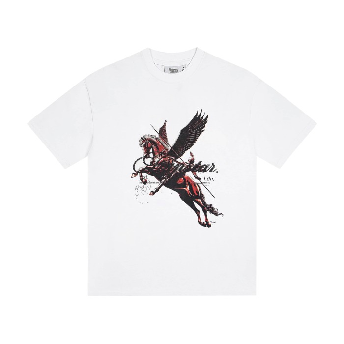 Trapstar Streetwear Tee with Red Pegasus & Script Logo Print T-Shirt 2 colors 29069438