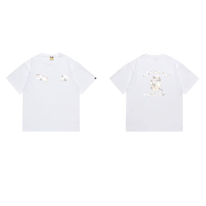 Lightning star camouflage ape man letter print T-shirt 2 colors 29060443