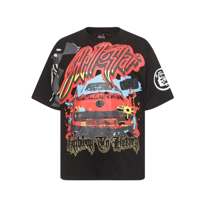Racing Flag Letter Logo Print Tee 2 colors