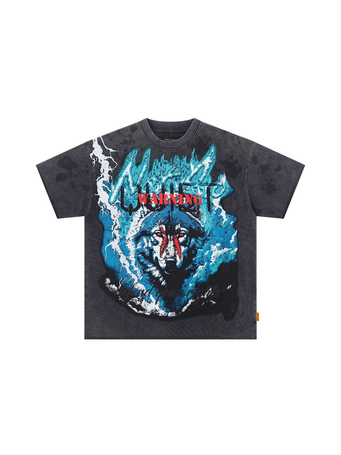 WARNING NOT SO QUIET WOLF CROPPED printed Tee 28747681