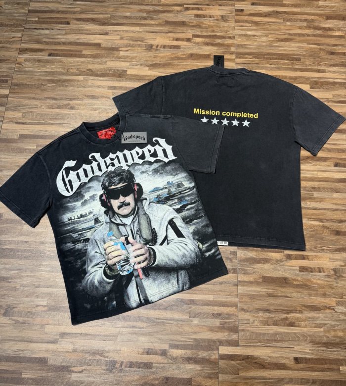 El Chapo Guzmán's vintage black short-sleeved T-shirt with sunglasses and headphones 2 colors 29052464