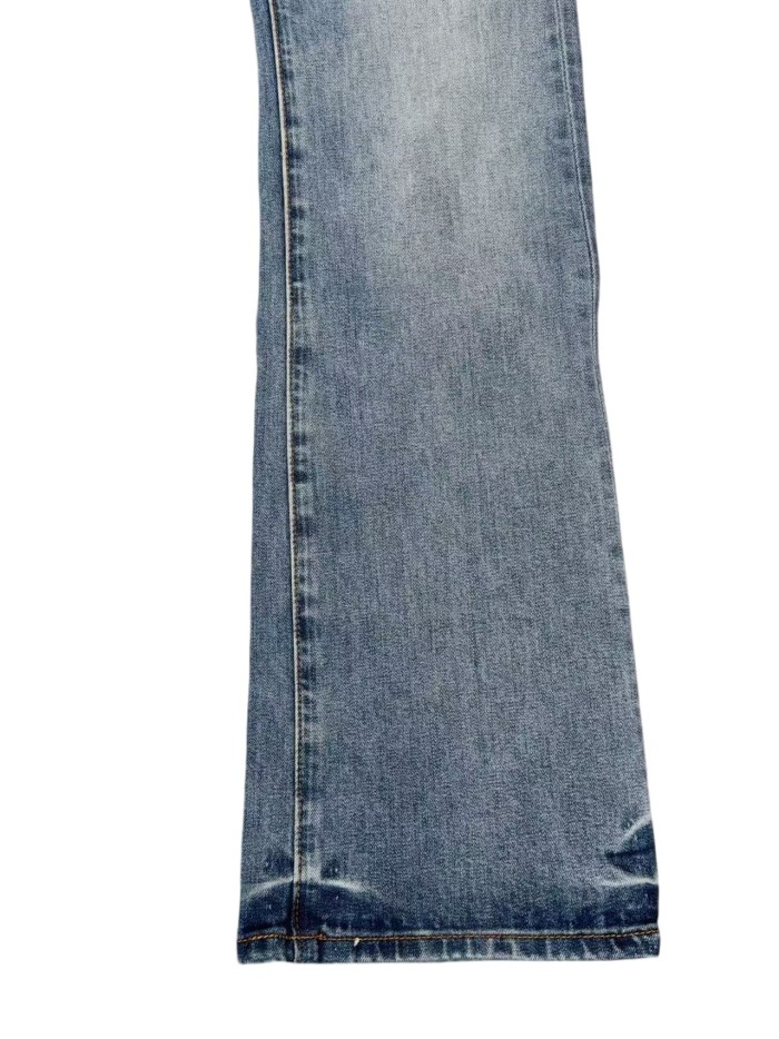 1:1 quality version Light Blue Washed Distressed Flare Jeans 28997711
