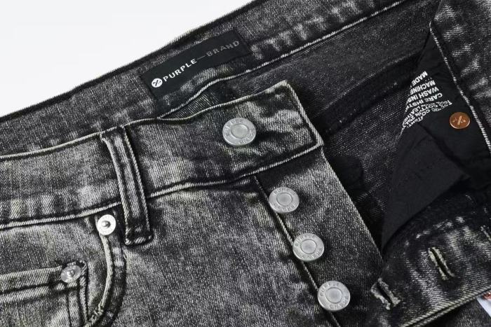 1:1 quality version Starry sky hot-fix gray and black washed ripped jeans 29032794