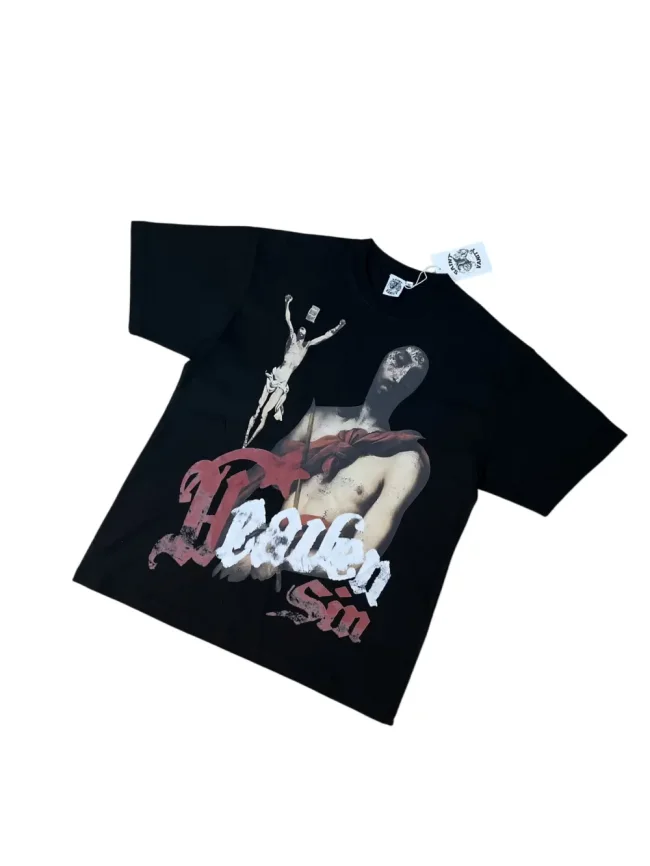 Dark Gothic religious short-sleeved shirt 29064414
