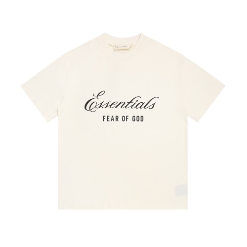 Handwritten cursive letters in black and beige, loose-fitting, drop-shoulder T-shirt 2 colors  29053714