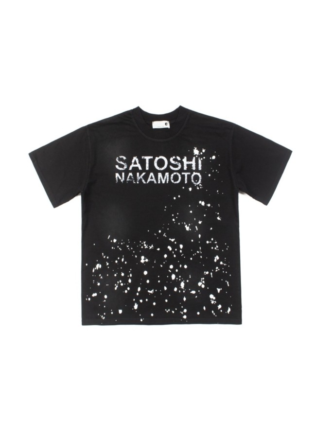 Splash Ink Classic Retro Letter Print Washed Tee 28857657