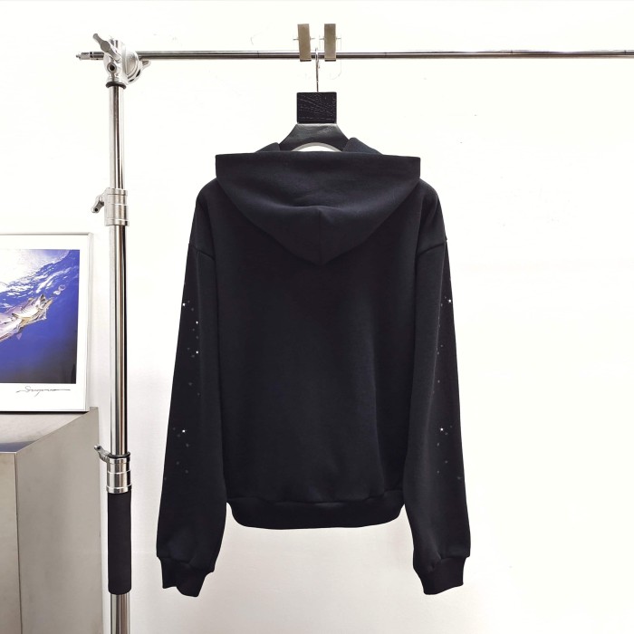 [Big & Tall for weights up to 220 lbs]1:1 quality version Black Letter With Rhinestone V2 Print Hoodie & Pants Set 28971641