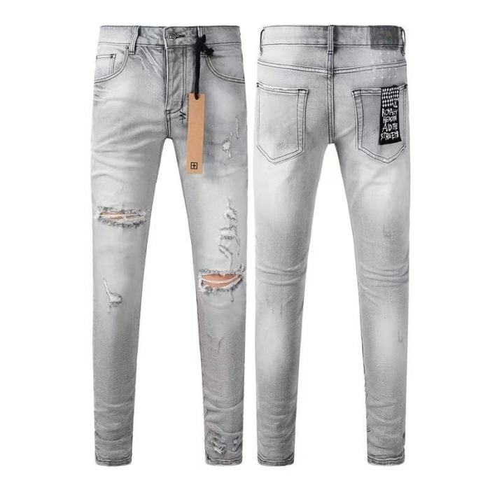 1:1 quality version Worn Hole Slim-fit Jeans 28700614