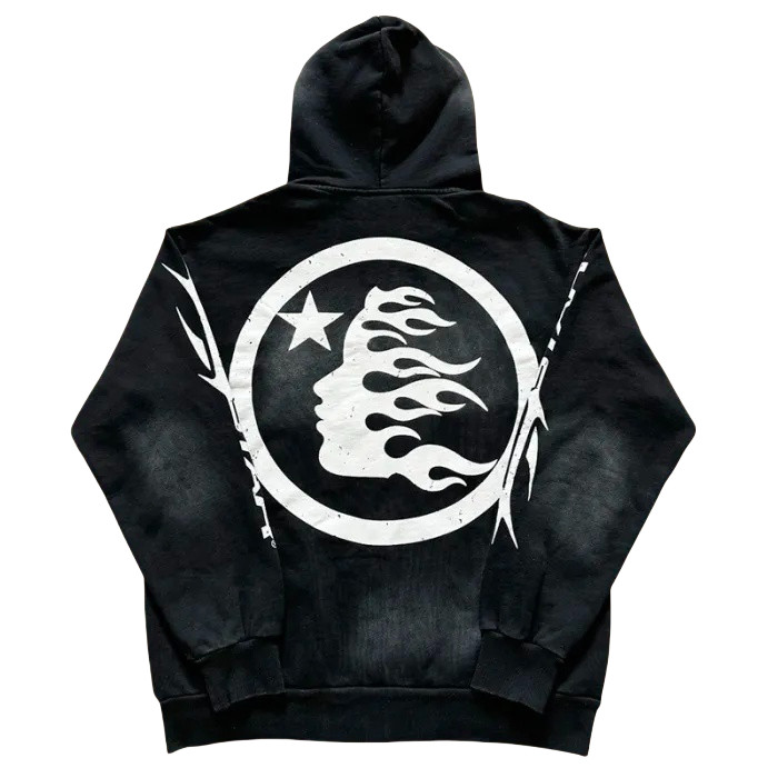 HS Monogram Logo Printed Ink Splash Zipper hoodie & pants set