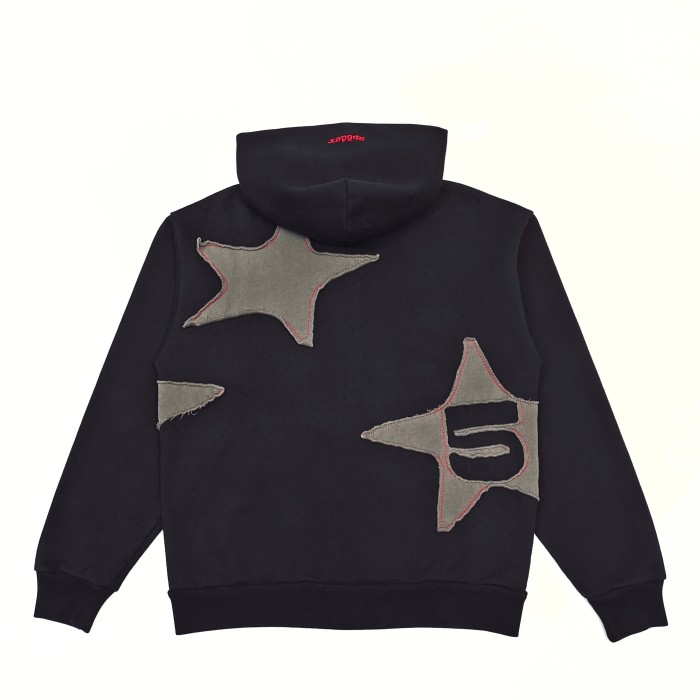 [Big & Tall for weights up to 220 lbs]1:1 quality version Grey Star Applique Zipper Hoodie & Pants Set 28893162