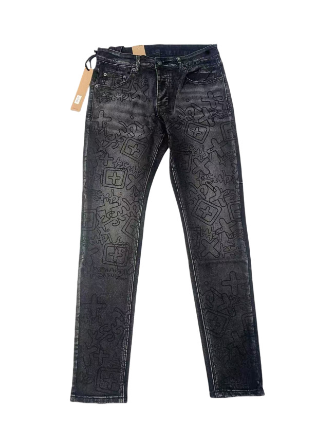 1:1 quality version Full-Print Cartoon Logo Jeans 28434002