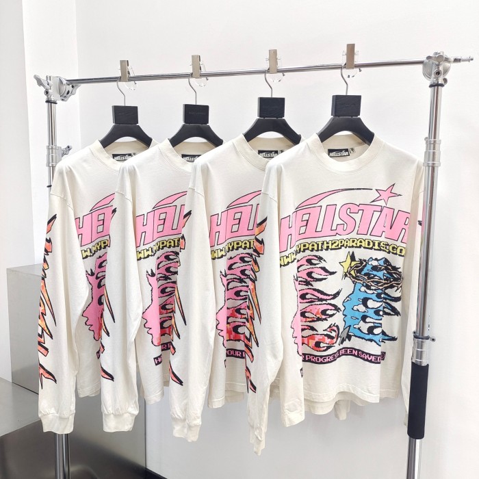 [Big & Tall for weights up to 260 lbs]1:1 quality version 1996 Pixel Letter Logo Long Sleeve T-Shirt with NFC tag