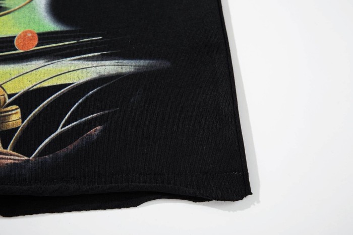 Colored Dreadlock Alien Creature Rhinestone Print Washed Tee 29060776