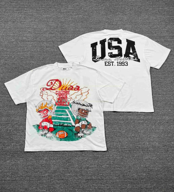 Football Duel Rhinestone Rhinestone Print Washed Tee 29053839