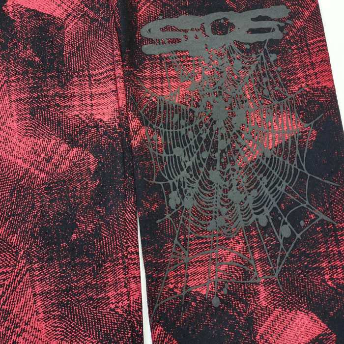 1:1 quality version Black Web Red Line Checkered Hoodie & Pants Set 28631071