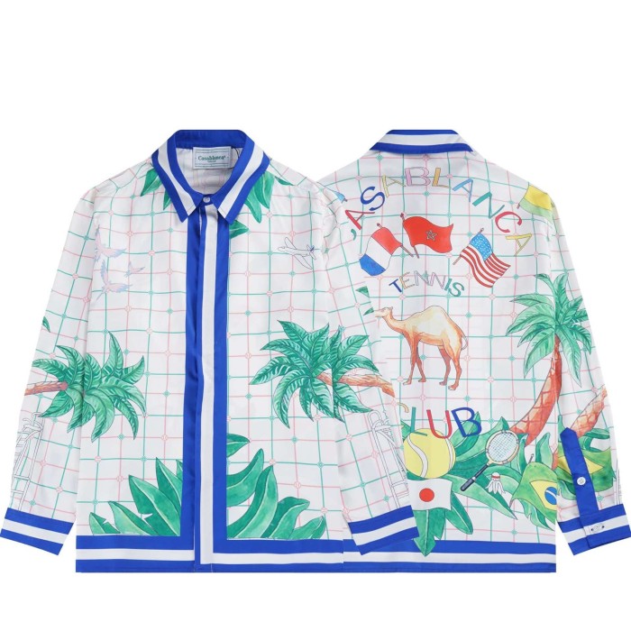 Bright Pattern Resort Style Printed Long Sleeve Shirt 55 colors 29105585