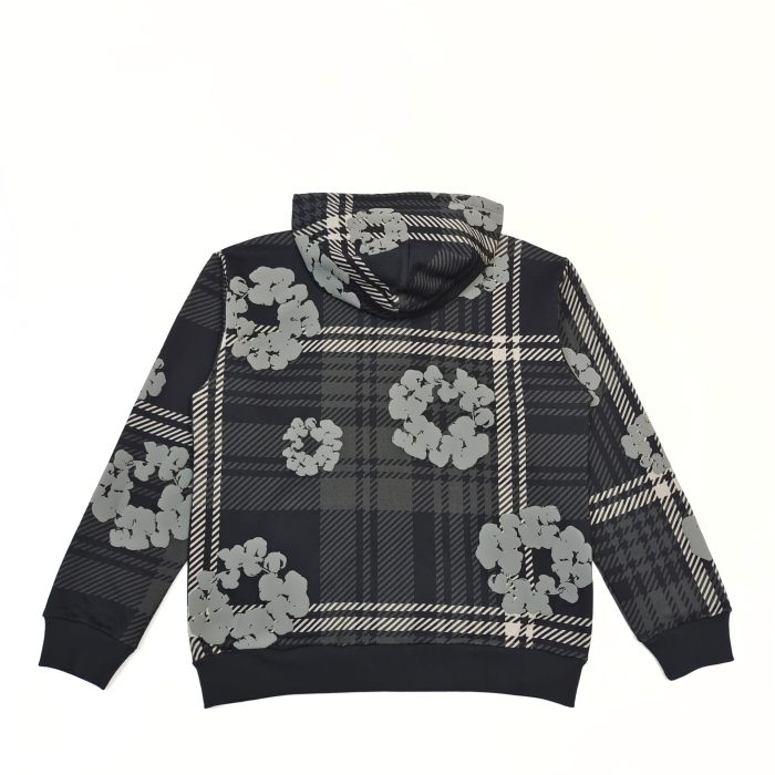 1:1 quality version Houndstooth Cotton Fleece Zipper Hoodie & Pants Set 3 colors 28566172