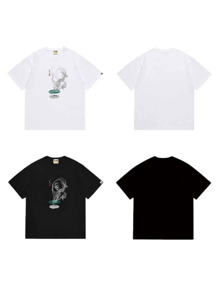 Ape Head Ink Smoke Art Print Japanese Style T-shirt 2 colors 29060599