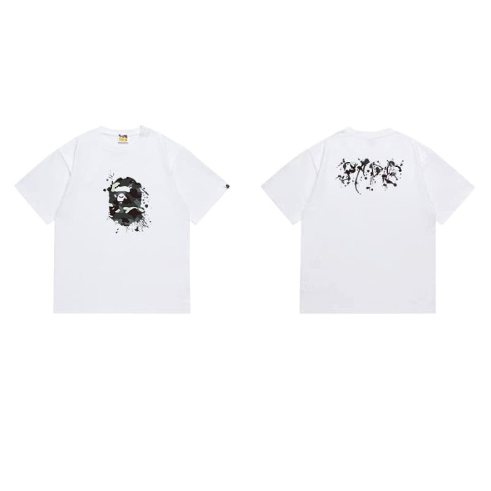 Ink-splashed primate head print T-shirt 2 colors 29062684