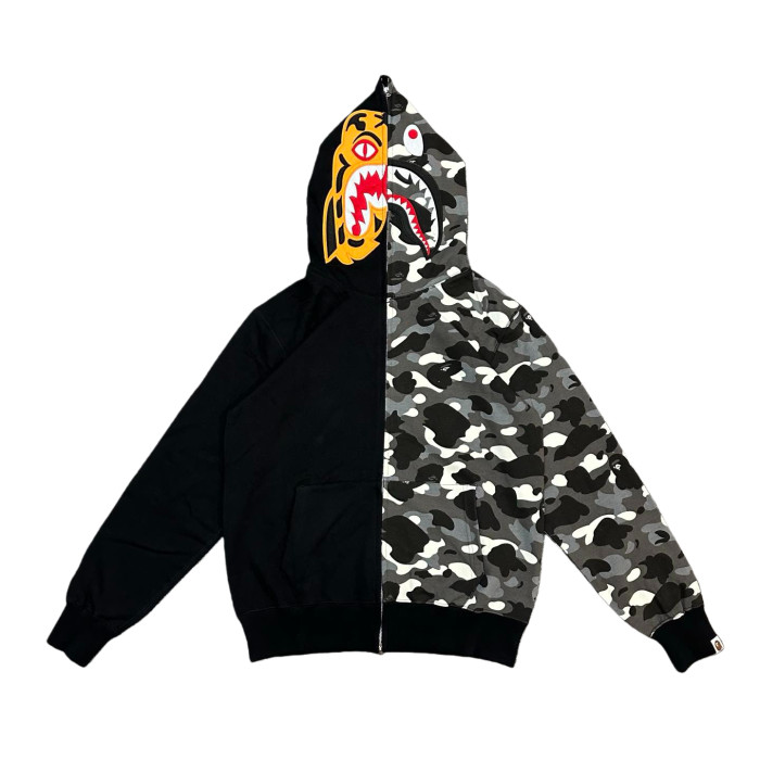 1:1 quality version FW25 CITY Camo Patchwork Glow-in-the-Dark Zipper Hoodie 2 colors 28523740