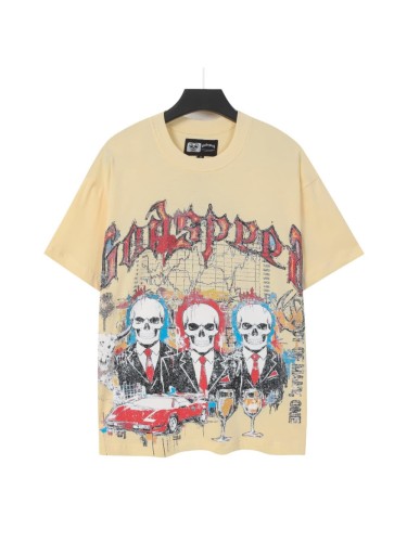 skeleton sports car graffiti, vintage style, short-sleeved T-shirt 29035194