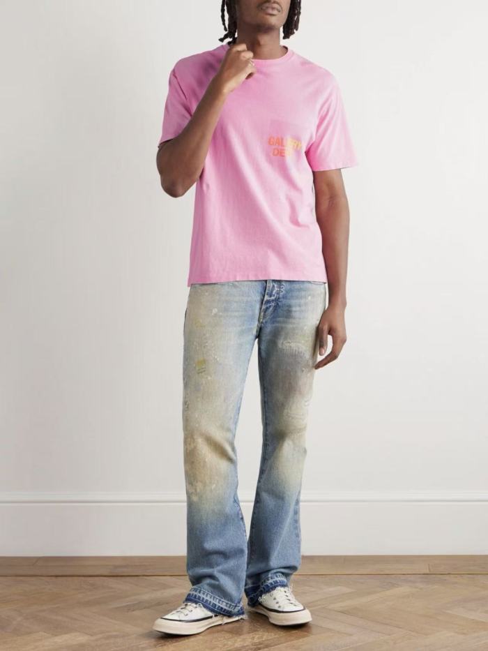 [Big & Tall for weights up to 260 lbs]1:1 quality version Fake Pocket Gradient Letter Print Tee 28710760