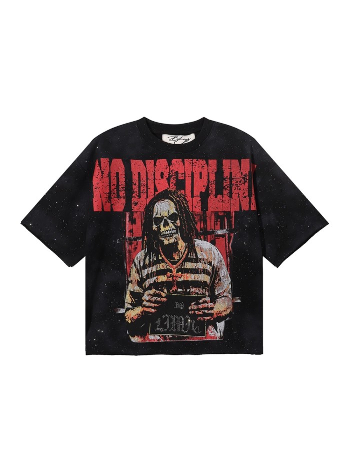 No Discipline F-Terry Cropped Print Tee 2 colors 28930873