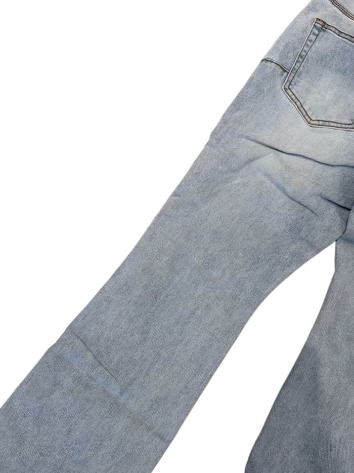 1:1 quality version Vertical Rivet Spliced Vintage Flared Jeans 29080667