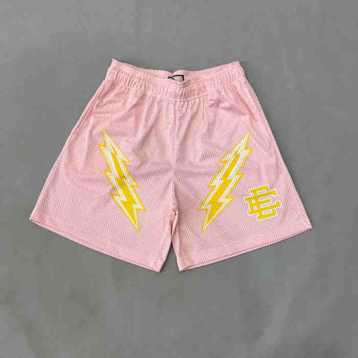 1:1 quality version Two Color Lightning Logo Mesh Shorts 6 colors