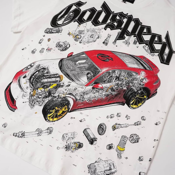 Deconstructed Racing Print Washed Tee 29098145