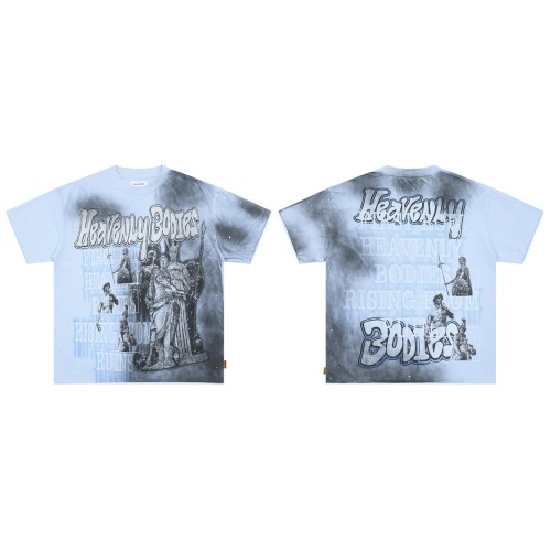 Sculpture Graffiti Rhinestone Print Washed Tee 29054094