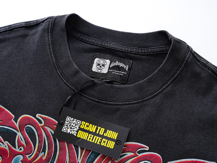 Horse racing jockey's vintage black short-sleeved T-shirt 29046923